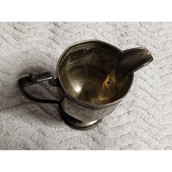 Vintage W.M. MOUNTS Homan Plate on Nickel Silver ART DECO Creamer GuC - Picture 3 of 6